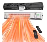 Wall-Mounted Electric Patio Heater 2000W, Outdoor Heater with 3 Levels of Power, IP65 Waterproof, Infrared Heater for Restaurant, Garden, Garage and Gazebo, Silver