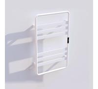 Wall Mounted Electric Towel Warmer, 6 Bars Heated Towel Racks for Bathroom, Built-in Timer and Temperature Control, Electric Towel Dryer, 304 Stainless Steel, IP55 Waterproof(White,B)