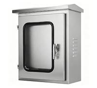 Wall-Mounted Electrical Box Waterproof, Stainless Steel Junction Box Outdoor Network Cabinet with Mounting Plate and Transparent Window