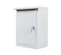 Wall Mounted Electrical Distribution Box, Powder Coated Steel Enclosure with Lock and Ventilation, Indoor Outdoor Power Cabinet for Home Office Garage Use