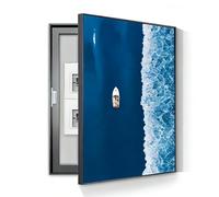 Wall Mounted Electrical Panel Cover Meter Box Decorative Painting Hidden Circuit Breaker Panel Modern Fuse Box Cover Cabinet With Ps Frame For Home Living Room Office(A-R,50cm*70cm(19.7 * 27.6in))