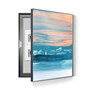 Wall Mounted Electrical Panel Cover Meter Box Decorative Painting Hidden Circuit Breaker Panel Modern Fuse Box Cover Cabinet With Ps Frame For Home Living Room Office(C-R,40cm*60cm(15.8 * 23.6in))