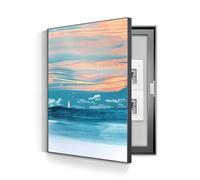 Wall Mounted Electrical Panel Cover Meter Box Decorative Painting Hidden Circuit Breaker Panel Modern Fuse Box Cover Cabinet With Ps Frame For Home Living Room Office(C-L,40cm*60cm(15.8 * 23.6in))