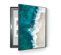 Wall Mounted Electrical Panel Cover Meter Box Decorative Painting Hidden Circuit Breaker Panel Modern Fuse Box Cover Cabinet With Ps Frame For Home Living Room Office(F-R,35cm*45cm(13.8 * 17.7in))