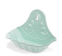 Wall-mounted Enamel Soap Dish in Green, picture frames, Two-Part Style.