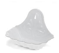 Wall-mounted Enamel Soap Dish in White, Vintage Bar Holder for Shower, Bathroom Dishes with Drainage, Retro Metal Washroom Stand, Decorative Ceramic Look, Small Soapdish, Two-Part Style.