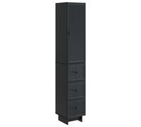Wall-mounted Engineered Wood Cabinet Set Black 33x34.5x90cm Space-Saving Extra