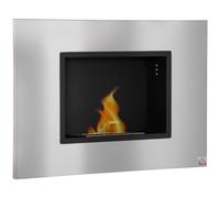Wall Mounted Ethanol Fireplace Stainless Steel 1.5L Tank 3h Burning Time Silver