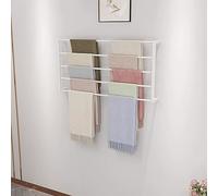 Wall Mounted Fabric Roll Storage Rack, 5-Tier Metal Towel Organizer, Removable Scarf Display, Portable Garment Hanger
