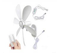 Wall Mounted Fan 16.5 Inch with Remote Control and Timer, 4 5V USB Powered Quiet Oscillating Fan for Bedroom Kitchen Workshop, Space Saving Design