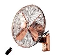 Wall Mounted Fan, Wall Fan With Remote Control/timer, Retro Metal Cooling Wall Fan, Industrial Heavy-Duty Electric Fan, 3 Speed, 120°Oscillation(18in)