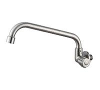 Wall Mounted Faucet, Stainless Steel Kitchen Cold Water Faucet Sink Swivel Spout