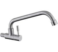 Wall-Mounted Faucet304 Stainless Steel Single Cold FaucetWall-Mounted In The Kitchen Sink Balcony Laundry Pool(4)