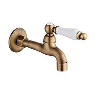 Wall-mounted faucets Antique Brass Basin Faucet Kitchen Faucet Garden taps Wall Mounted Lavatory Bathroom Mop Water Tap Washing Machine Faucet Use in bathroom, garden, kitchen, washing machine(J)
