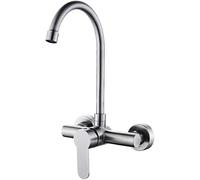 Wall-Mounted FaucetWall-Mountedhot and Cold304 Stainless SteelKitchenSinkBalcony Laundry PoolDouble HoleFaucet