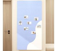 Wall Mounted Felt Bulletin Board with 30 Pushpins,9mm Thick Foldable Photo Display Board with Safe Removable Adhesive Tabs,Cork Board Alternative (Blue,60×80cm)