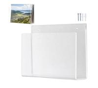 Wall Mounted File Organiser, Transparent Storage Container with Screws Acrylic Flyer Holder Display Stand for Documents, Post, Books & Letters in the Living Room, Bedroom, Home Office and