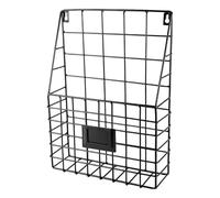 Wall Mounted File Organizer - Metal Document Holder Shelf, Space Saving Office Storage Shelf | Modern Wire Basket Display Perfect for Dec