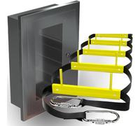 Wall-Mounted Fire Escape Ladder - 3-Storey (8m) Emergency Ladder for Homes with Aluminum Storage Box & Mounting Hardware | Fixed Fire Evacuation System for Quick Wall Access