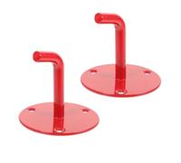 Wall Mounted Fire Extinguisher Bracket with Dual Hooks 2pcs for 2-9kg | Iron Metal Build, Tool Free Setup, Red Finish, Secure Wall Use for Workshops and Institutions