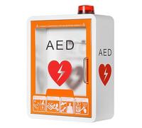 Wall Mounted First Aid Box, Aed Defibrillator Storage Cabinet With Alarm, 35 * 15 * 45cm, Steel, Fits Most Aed Models, For Indoor Wall Hanging