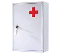 WALL MOUNTED FIRST AID MEDICINE CABINET LOCKABLE CUPBOARD BOX DOOR 2 KEYSBATH SINK