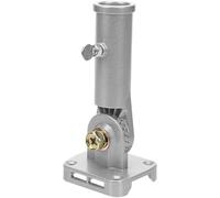Wall Mounted Flagpole Holder Silver Iron 180 Degree Adjustable | Quick Install Hardware, Wind Stable Support, Garden or Window Side Mounting for Flags