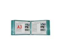 Wall Mounted Flip Book Display with 10 Panels and 20 Pockets for Document Organization and Storage Solution