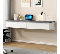 Wall Mounted Floating Desk & Makeup Table - Space Saving Writing Desk for Bedroom Living Room & Study - Gray & White 100x40cm (39x16in)