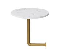 Wall-Mounted Floating Desk Small Round Solid Wood Table for Coffee Shops Milk Tea Stores Cake Shops - Elegant Rod & Marble Top Design
