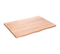 Wall Mounted Floating Shelf - 80x60x2 cm Light Brown Wood Display Shelves for Kitchen, Bathroom & Living Room - Stylish Decorative Storage Solution