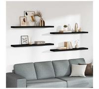 Wall-Mounted Floating Shelf Black 120 x 23.5 x 3.8 cm Engineered Wood DurableFit