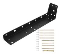 Wall Mounted Floating Shelf Bracket Heavy Duty Iron Black | Strong Load Bearing Capacity, Easy Installation, Modern Unique Design, for Bathroom Cabinets and TV Cabinets