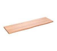 Wall Mounted Floating Shelf Kit - Decorative Wood Shelving for Kitchen Bathroom Living Room - 100x30x2 cm Light Brown Display Storage - Modern Home Decor