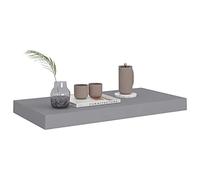Wall-Mounted Floating Shelf with Invisible Brackets - Space-Saving Storage for Bedroom Living Room Bathroom Kitchen Office - Gray 50 x 23 cm