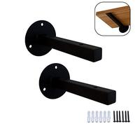 Wall Mounted Floating Shelves Bracket - Rustic Hidden Metal Support for DIY Open Shelving 2pcs 30cm/11.8" Square Pipe Shelf Brackets with Hardware Ideal for Home Decor