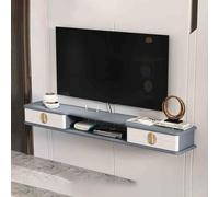 Wall-Mounted Floating TV Shelf Stand Cabinet for Living Room - Large Media Console Unit with Storage Drawers, High Gloss Finish, Modern Design for TVs Up to 65 Inches