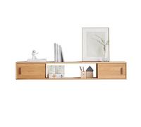 Wall Mounted Floating TV Shelf Unit - 63" Wooden Media Console Cabinet for Living Room, Modern Black Walnut TV Stand, Space-Saving Storage Solution for Media Devices