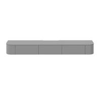 Wall Mounted Floating TV Stand - Solid Wood Entertainment Center with Large Storage, Silent Slide Rails, Hollow Back Design, Reserved Threading Hole for Living Room/Bedroom (White, 120x24)