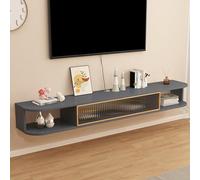 Wall Mounted Floating TV Stand with 2 Open Shelves & 1 Flip Drawer, Stylish Entertainment Center Storage for Living Room, Bedroom & Office, Modern Console Table