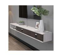 Wall Mounted Floating TV Unit, Modern Entertainment Media Console with 2 Doors, Space-Saving Floating Shelves for Living Room, White Small TV Cabinet