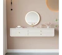 Wall Mounted Floating Vanity Table, Space-Saving Dressing Storage Cabinet for Bedroom and Bathroom