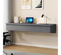 Wall-Mounted Floating Writing Desk for Bedroom Space-Saving Makeup Table Stylish Suspended Desk for Living Room & Study Compact Design (Gray 80x40cm)
