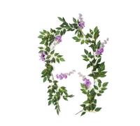 Wall-mounted floral wreath 7ft 2m Foliage Outdoor Home Trailing Flower Hanging Wall Decor(Length 180cm 02)