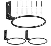 Wall Mounted Flower Box Holder Metal round Planter Hanger for Balconies | Black Iron Construction, Stable Support, Space-saving Storage, Suitable for Ceramic Pots, Window Areas and Home Gardens