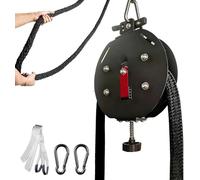 Wall-Mounted Flywheel Cable Machine, Adjustable Resistance Pulley System, 13ft Closed-Loop Rope for Full-Body Home Gym