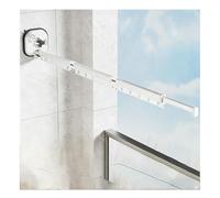 Wall Mounted Foldable and Retractable Shower Curtain Rod,Suction Cup, No Drill Installation,Suitable for Bathtubs and Dressing Rooms,3 Fold, 39.4 Inches-Gray