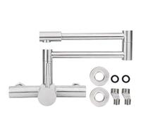 Wall-Mounted Foldable Faucet Stainless Steel 304 with G1/2 Thread Adapter Hot & Cold Water Mixer for Kitchen & Bathroom Space-Saving Design& Stylish.