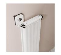 Wall Mounted Foldable Shower Curtain Rod with Water Guard, High Load Bearing Capacity, No Drilling Required, Space Saving, Ideal for RV Bathrooms-S