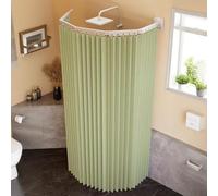 Wall Mounted Foldable Shower Curtain RodAluminium Folding Shower Rod for Small Bathrooms & Changing Rooms (#5 4 Folds) SpaceSaving Solution